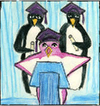 Darwin the pink penguin